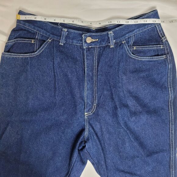 VINTAGE 80s mom jeans high rise dark wash pleated denim 12 - Picture 5 of 9